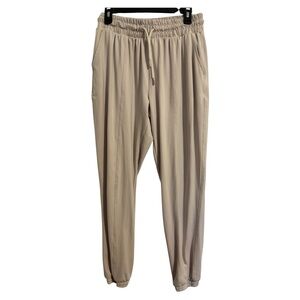 Better Together Cream Pull-On Elastic Waist Joggers Comfy Cozy Loungewear Pants